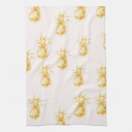 Blush Gold Tropische ananananassen Theedoek