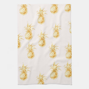 Blush Gold Tropische ananananassen Theedoek
