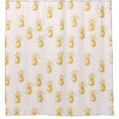 Blush Gold tropische anananassen Douchegordijn (Voorkant)