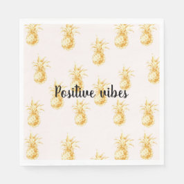 Blush Gold Tropische Ananas gepersonaliseerd citaa Servet
