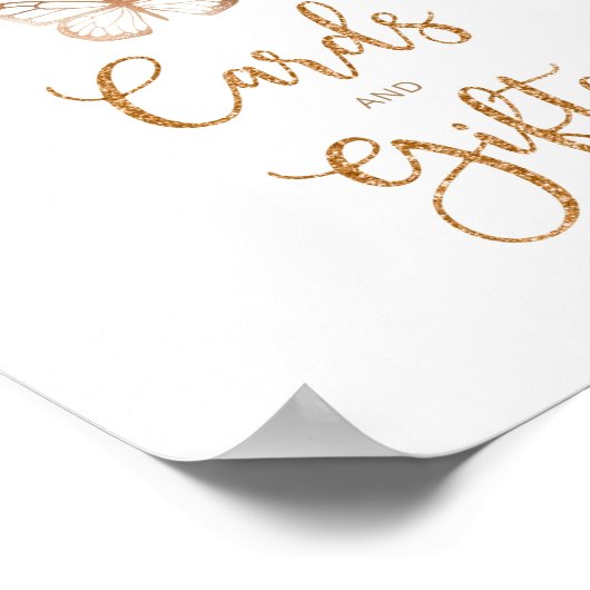 Blush gold-vlinderkaartjes en geschenken poster (Hoek)