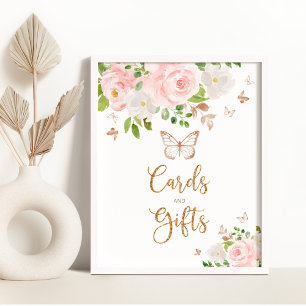 Blush gold-vlinderkaartjes en geschenken poster