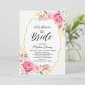 Blush & Gold Vrijgezellenfeest Tea Party Kaart (Staand voorkant)