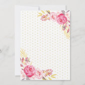 Blush & Gold Vrijgezellenfeest Tea Party Kaart (Achterkant)