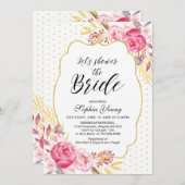 Blush & Gold Vrijgezellenfeest Tea Party Kaart (Voorkant / Achterkant)