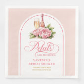 Blush Gold Watercolor Petals and Prosecco Napkins Servet (Voorkant)