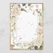 Blush Gold Waterverf Antiek Floral Wedding Kaart (Achterkant)