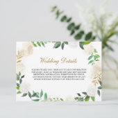 Blush Gold Waterverf krans ontvangst details Informatiekaartje (Staand voorkant)