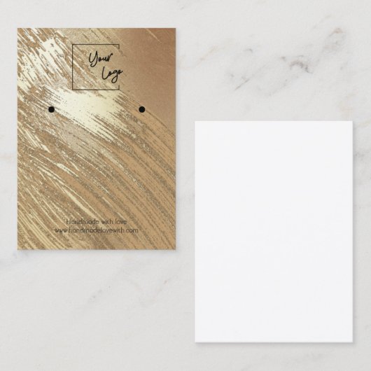 Blush Gold waterverf Logo Veroorbaar beeldscherm Visitekaartje (Voorkant / Achterkant)