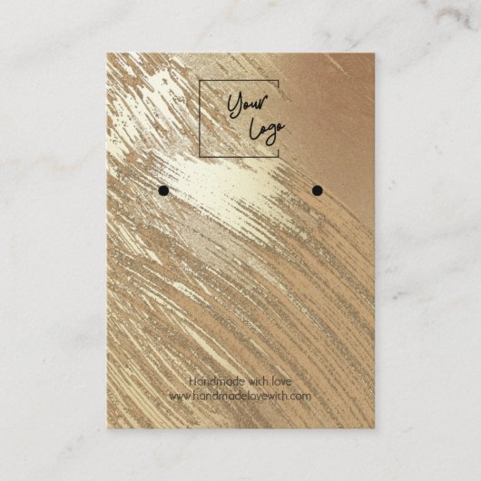 Blush Gold waterverf Logo Veroorbaar beeldscherm Visitekaartje (Voorkant)