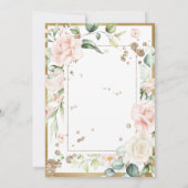 Blush Gold Waterverf Romantic Floral Wedding Kaart (Achterkant)