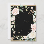 Blush Gold Waterverf Romantic Floral Wedding Kaart (Achterkant)