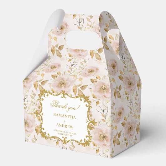 Blush Gold Wedding Favoriet Box met Elegant Bedankdoosjes