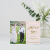 Blush & Gold Whimsical Foto Hartelijk dank Briefka Briefkaart (Staand voorkant)