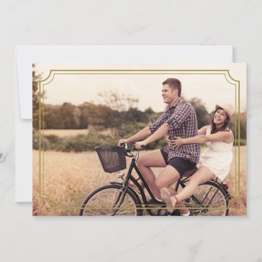 Blush & Gold Whimsical Save the Date Announding (Achterkant)