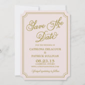 Blush & Gold Whimsical Save the Date Announding Kaart (Voorkant)