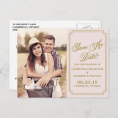 Blush & Gold Whimsical Save the Date Briefkaart (Voorkant / Achterkant)