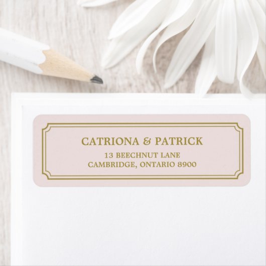 Blush & Gold Whimsical Script Address Label (Insitu)