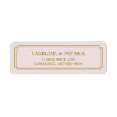 Blush & Gold Whimsical Script Address Label (Voorkant)