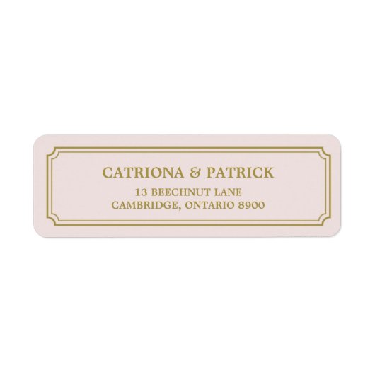 Blush & Gold Whimsical Script Address Label (Voorkant)