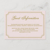 Blush & Gold Whimsical Script Guest Info Kaart (Voorkant)