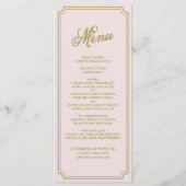 Blush & Gold Whimsical Script Menu Kaart (Voorkant)