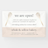 Blush & Gold Whisk Bakery Business ReOpening Spandoek (Horizontaal)