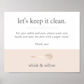Blush & Gold Whisk-bakkerij Handwas Poster (Voorkant)