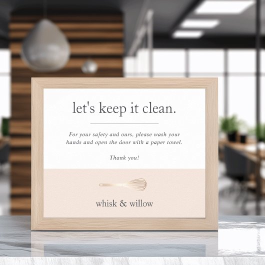 Blush & Gold Whisk-bakkerij Handwas Poster