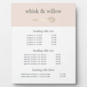 Blush & Gold Whisk | Bakkermenu of Prijslijst Fotoplaat (Voorkant)