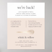 Blush & Gold Whisk Business ReOpening Poster (Voorkant)