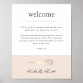 Blush & Gold Whisk | Welkom Bakery Covid Poster (Voorkant)