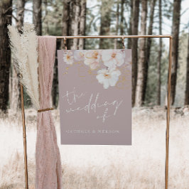 Blush Gold Wildflower Elegant Bruiloft Poster Sign