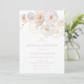 Blush & Gold Wildflower Elegant Vrijgezellenfeest Kaart (Staand voorkant)