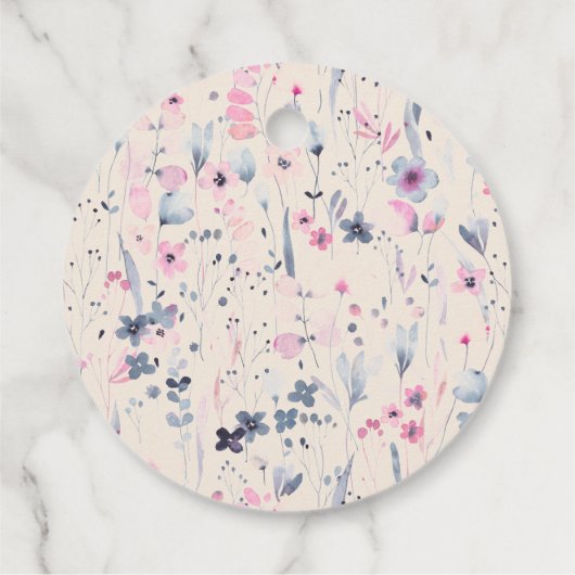 Blush Gold Wildflower Ganesh Indiase bruiloft Bedankjes Labels (Achterkant)