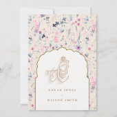 Blush Gold Wildflower Ganesh Indiase bruiloft Kaart (Achterkant)