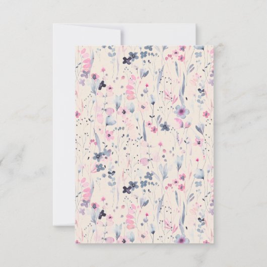 Blush Gold Wildflower Ganesh Indiase bruiloft RSVP Kaartje (Achterkant)