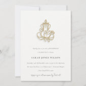 Blush Gold Wildflower Ganesh Indiase verjaardag Kaart (Voorkant)