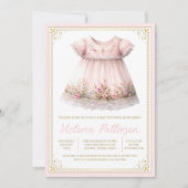 Blush Gold Wildflower Jurk Baby shower Kaart (Voorkant)