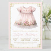 Blush Gold Wildflower Jurk Baby shower Kaart