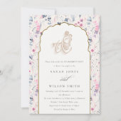 Blush Gold Wildflower Krishna Indiaas Verloving Kaart (Voorkant)