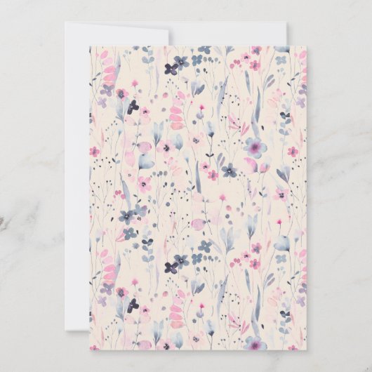 Blush Gold Wildflower Krishna Indiase bruiloft Bedankkaart (Achterkant)