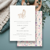 Blush Gold Wildflower Krishna Indiase bruiloft Kaart