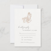 Blush Gold Wildflower Krishna Indiase bruiloft RSVP Kaartje (Voorkant)