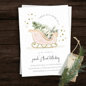 Blush Gold Winter Sleigh Elke avond van de avond u Bedankkaart
