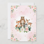 Blush Gold Woodland Dieren Girly Bloemen Verjaarda Kaart (Achterkant)