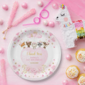 Blush Gold Woodland Liefje Valentijnse feestdag Papieren Bordje (Feest)