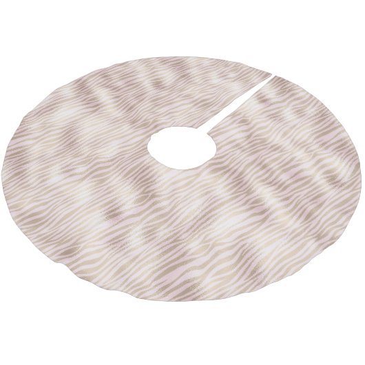 Blush Gold Zebra afdrukken Kerstboom Rok (Gekanteld)