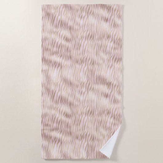 Blush Gold Zebra afdrukken Strandlaken (Voorkant)