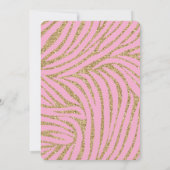 Blush Gold Zebra Print Faux Glitter Vrijgezellenfe Kaart (Achterkant)